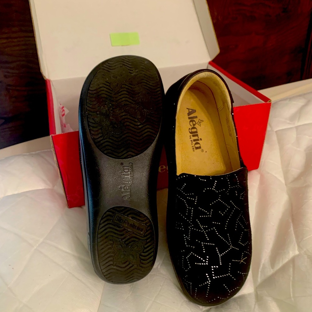 Super cute black/silver Alegria shoes.